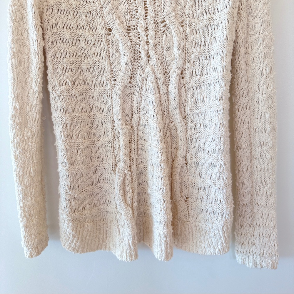 Anthropologie Moth Cream Open Cable Knit Sweater Womens XS - Picture 7 of 10